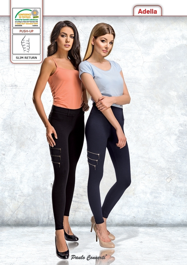 Dámské kalhoty Paulo Connerti Slim Line Adella T-756 - S(34-36) - černá