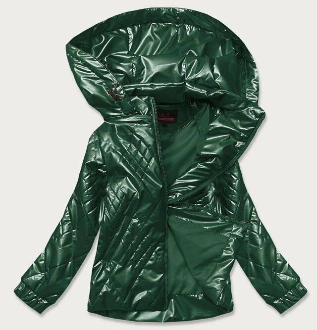 Zelená dámská lesklá bunda (2021-02BIG) - 50 - odcienie zieleni