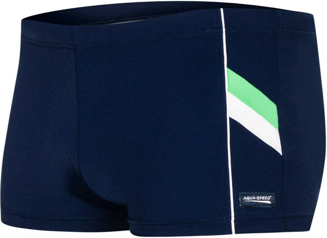 AQUA SPEED Plavecké šortky Ricardo Navy Blue/White/Green Pattern 04 - XXXL
