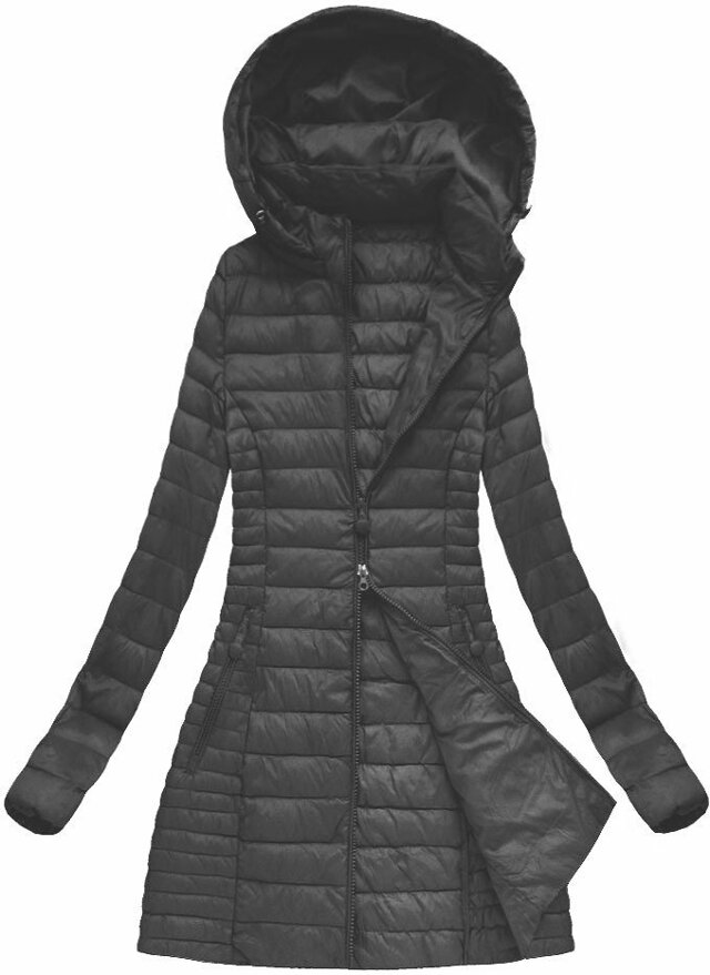 Černá dámská jarní bunda s kapucí (XB7127X) - S (36) - černá