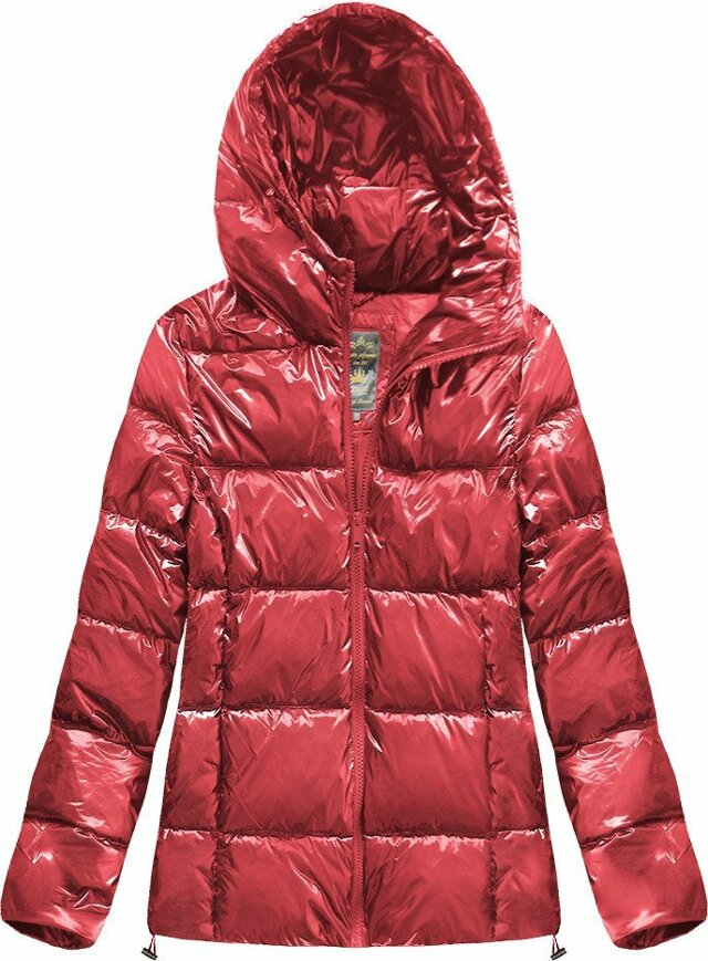Červená lesklá prošívaná bunda (7693) - XS (34) - červená