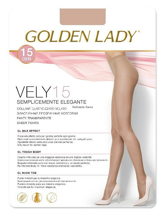 Punčochové kalhoty Golden Lady Vely 15 den - 3-M - castoro/odstín hnědé