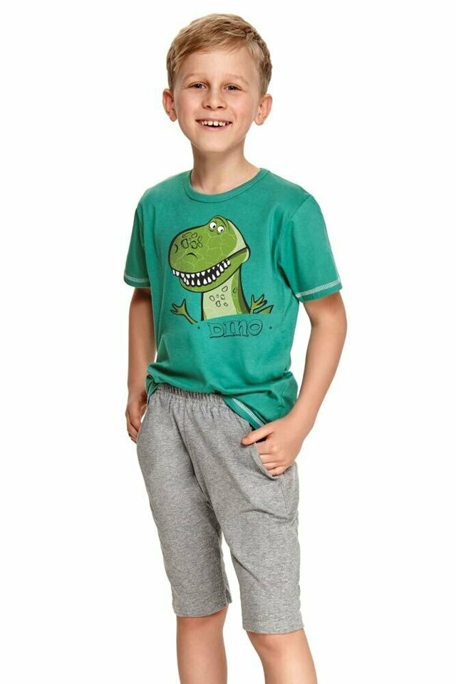 Chlapecké pyžamo Alan tmavě zelené s dinosaurem - 104