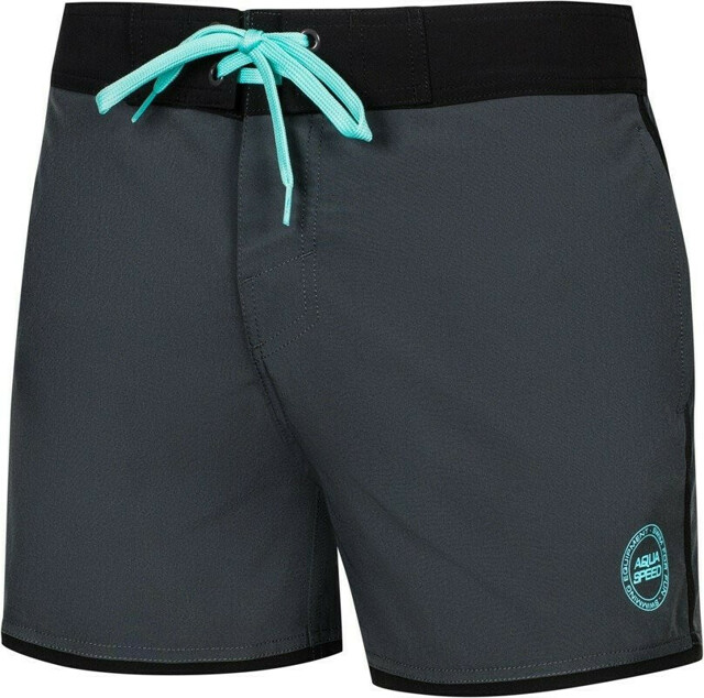 AQUA SPEED Plavecké šortky Axel Grey/Turquoise Pattern 37 - XS