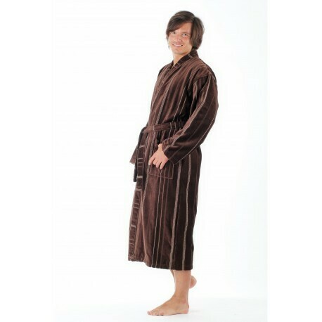 TERAMO 1223 pánské bavlněné kimono čokoládově hnědá - Vestis - M - hnědá 8859
