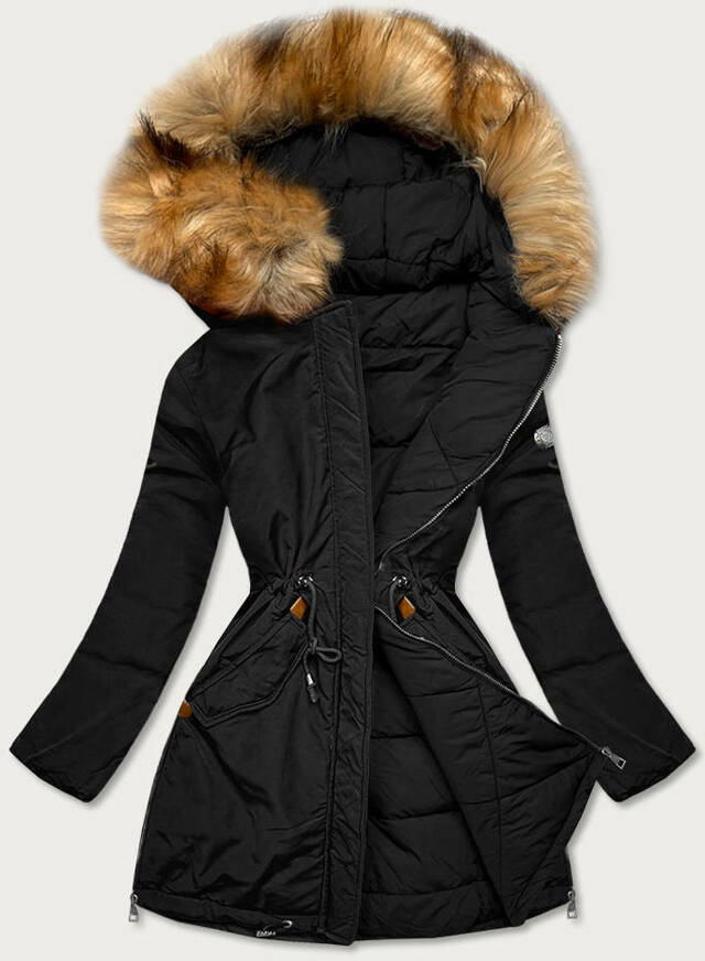 Černá oboustranná dámská zimní bunda (M-210A5) - S (36) - odcienie czerni
