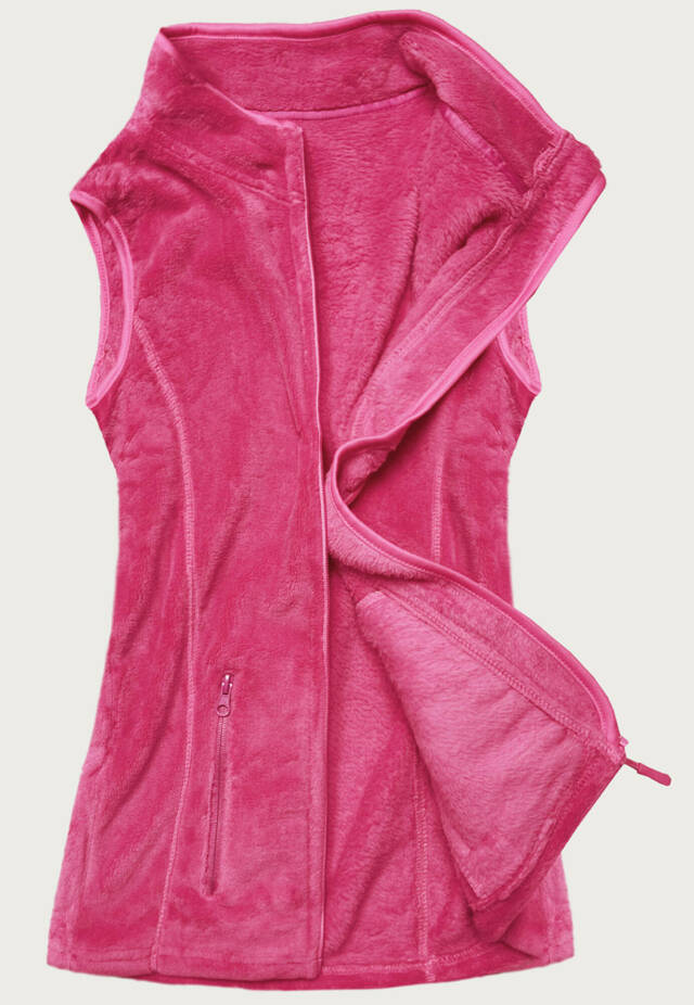 Růžová plyšová dámská vesta (HH003-51)