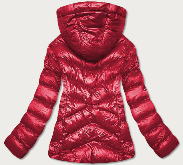 Krátká červená dámská zimní bunda (23066-(270)(1)) - S (36) - odcienie czerwieni