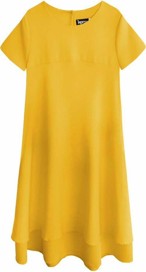 Žluté trapézové šaty (436ART) - XL (42) - žlutá