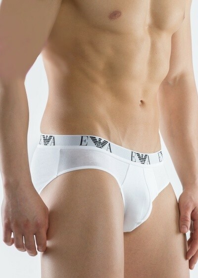 Slipy Emporio Armani 111321 CC715 bílá 2pack - M - Bílá