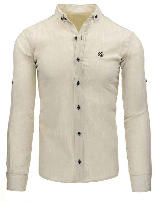 Pánská béžová košile (dx1017) - Frank Martin