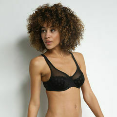 Dámská krajková podprsenka DIM GENEROUS BRODERIE UNDERWIRE BRA - DIM - černá