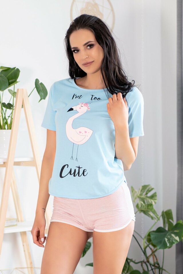 Dámské pyžamo Cute Flamant - LivCo Corsetti - L/XL
