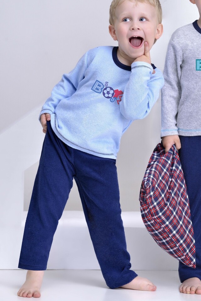 Froté chlapecké pyžamo Boys modré - 116