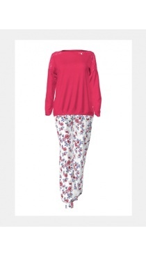 Elegantní dámské pyžamo s květinovým vzorem 11918 - Vamp - XXL - černá - smajlíci