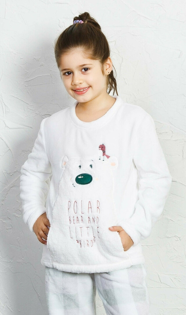 Dětské pyžamo dlouhé Polar bear - bílá 7 - 8
