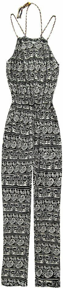 Dlouhý černý vzorovaný overal (9689) - XL (42) - černá
