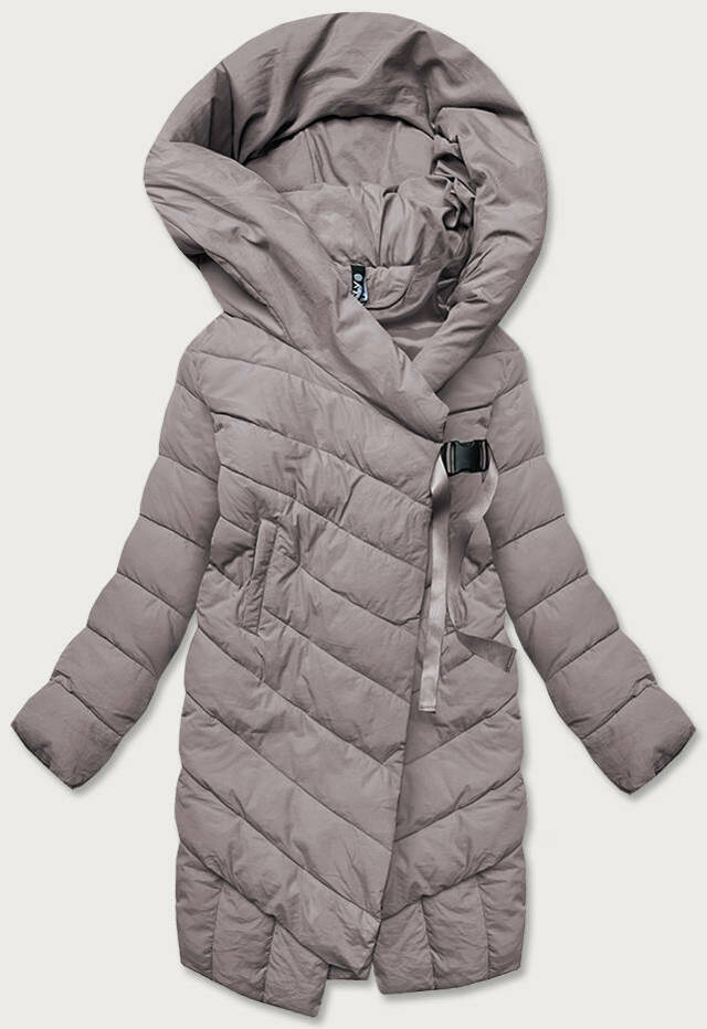 Béžová asymetrická dámská oversize bunda (1535)