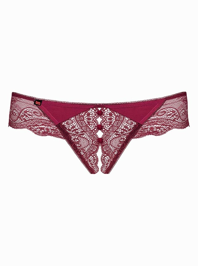 Odvážná tanga Miamor thong otevřená bordó - Obsessive - S/M - bordó