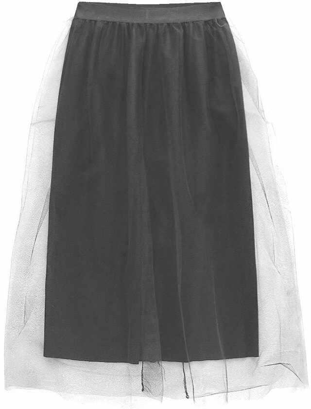 Černá tylová sukně s délkou midi (104ART) - ONE SIZE - černá