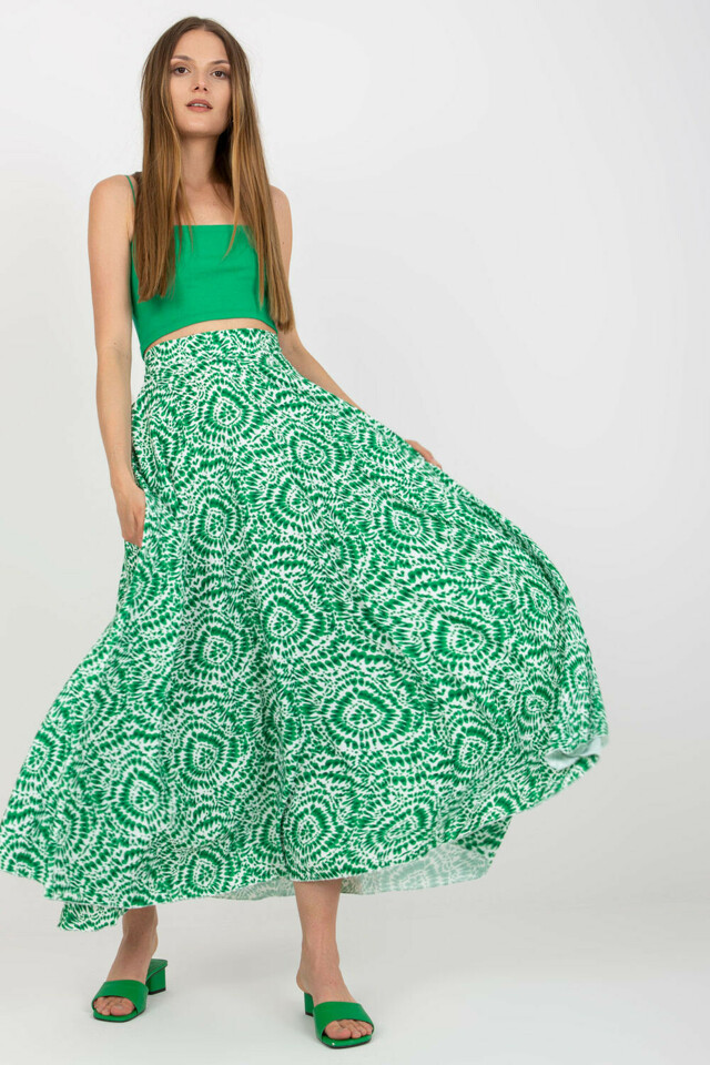 Dámská sukně dlouhá SD-1154 - Rue Paris - S - zeleno-bílá