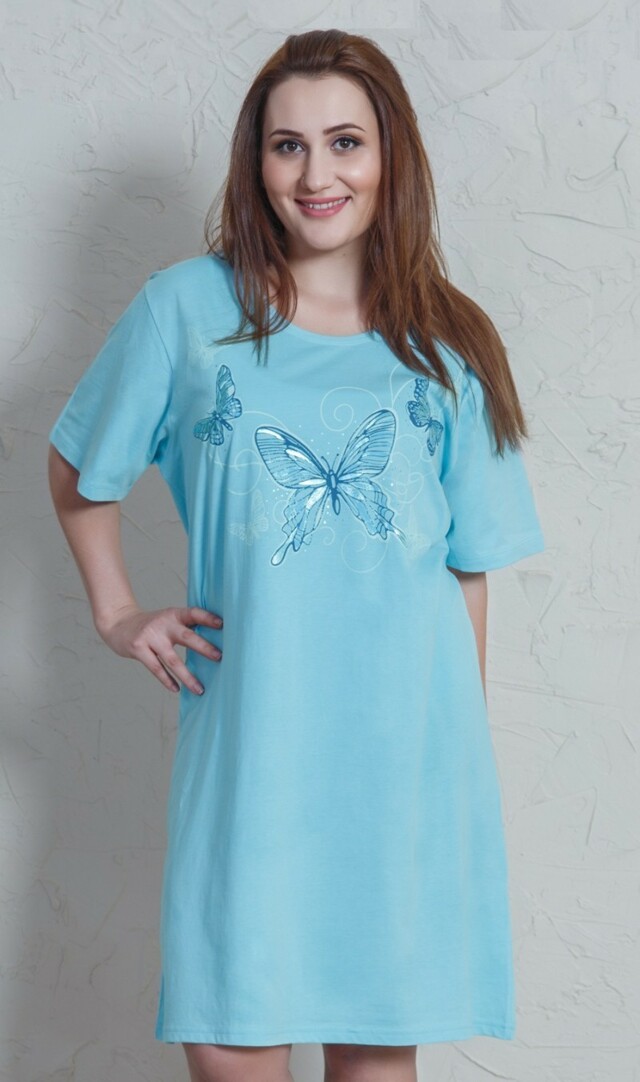 Dámská noční košile s krátkým rukávem Motýli