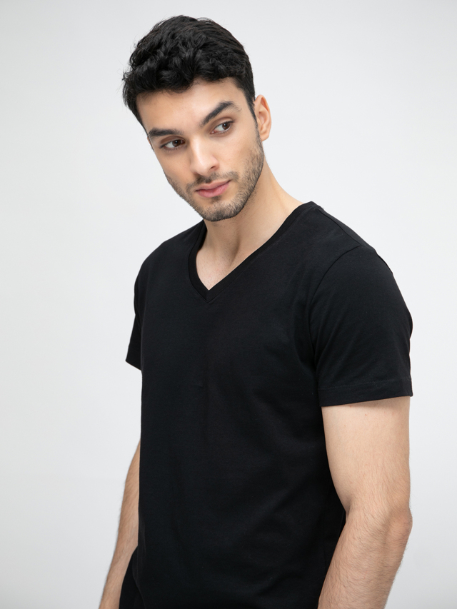 Big Star Tričko s výstřihem 152540 Black Pletené-906 - XXL