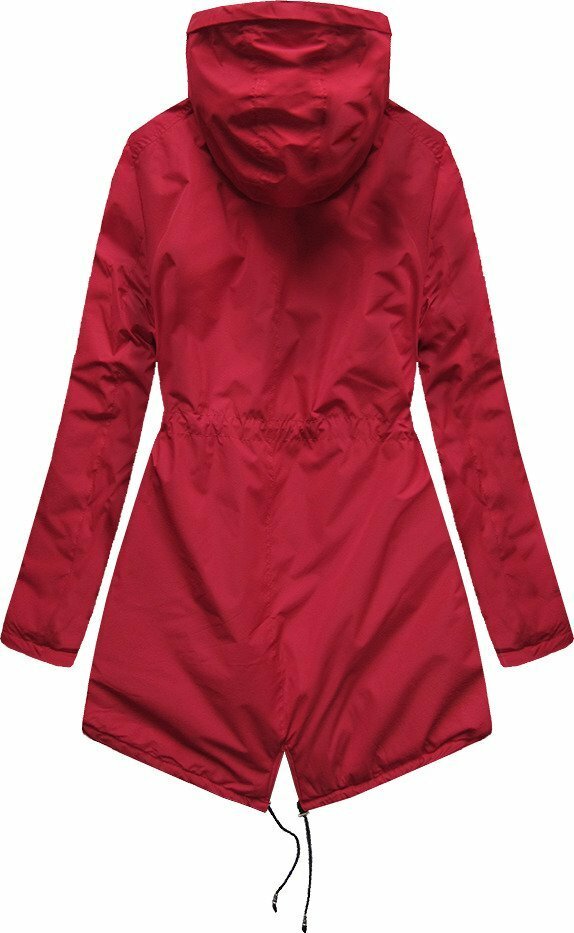 Červená dámská zimní bunda typu parka (B2628) - XXL (44) - odcienie czerwieni