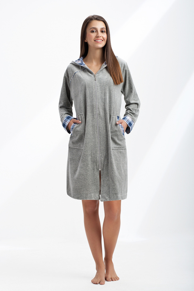 Dámský župan 289BIG - šedá - XXXL