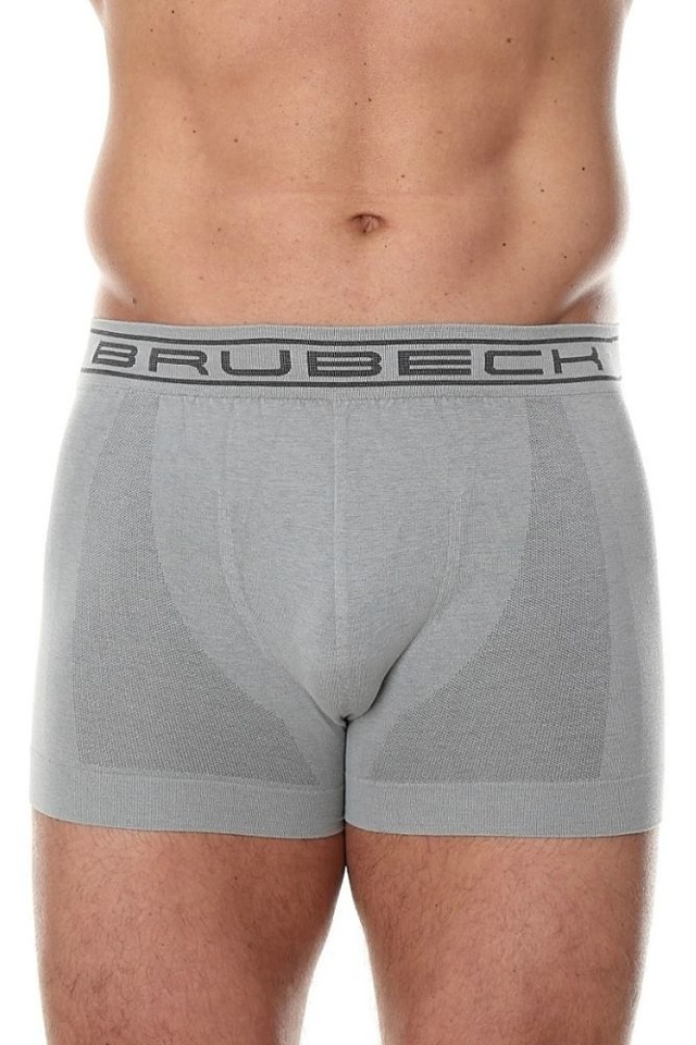 Pánské bezešvé boxerky Brubeck Comfort Cotton šedé - L