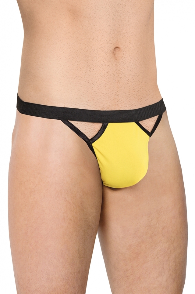 Pánská tanga 4530 yellow - Univerzální - žlutá