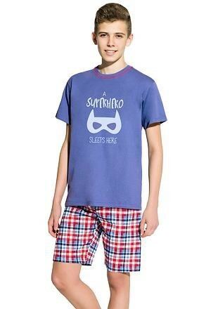 Chlapecké pyžamo Damian Superhero modré