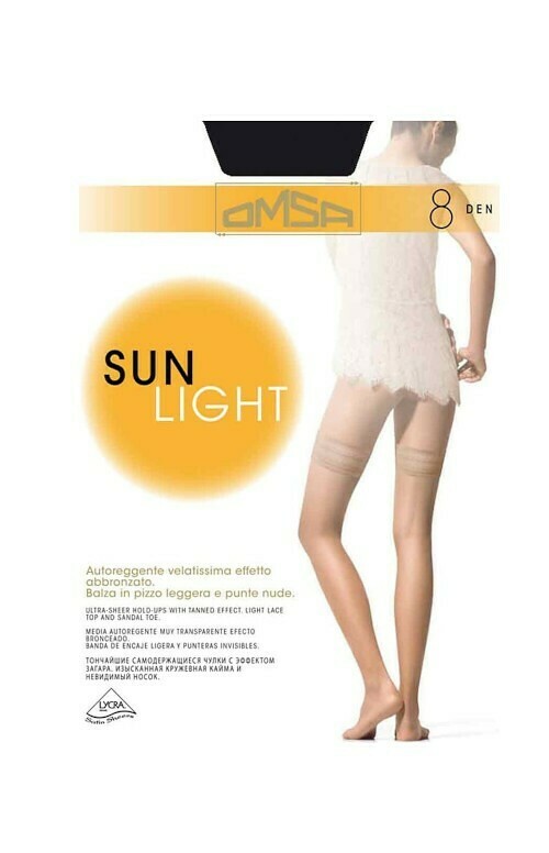 Dámské samodržící punčochy Omsa Sun Light 8 den