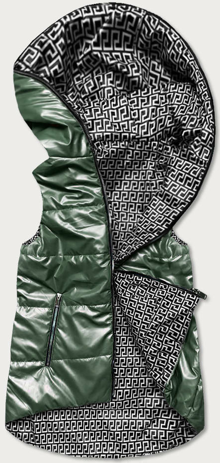 Zelená dámská rozšířená oboustranná vesta (B8006-10) - 50 - zielony