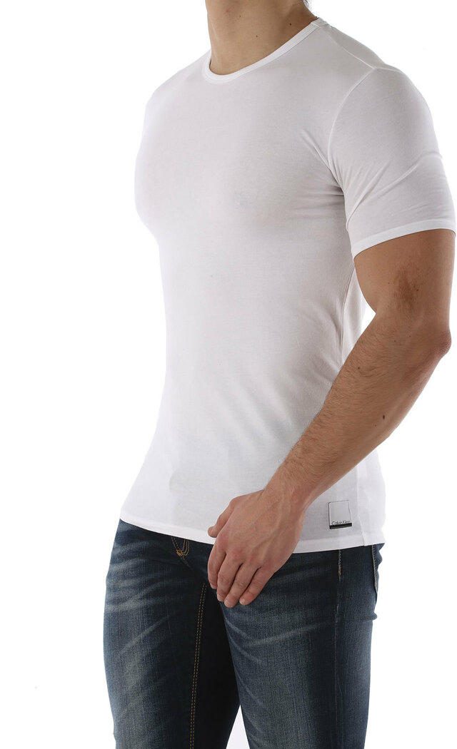 Pánské triko Crew Neck Slim Fit T-Shirt 2pack NU8697A - Calvin Klein - L - bílá