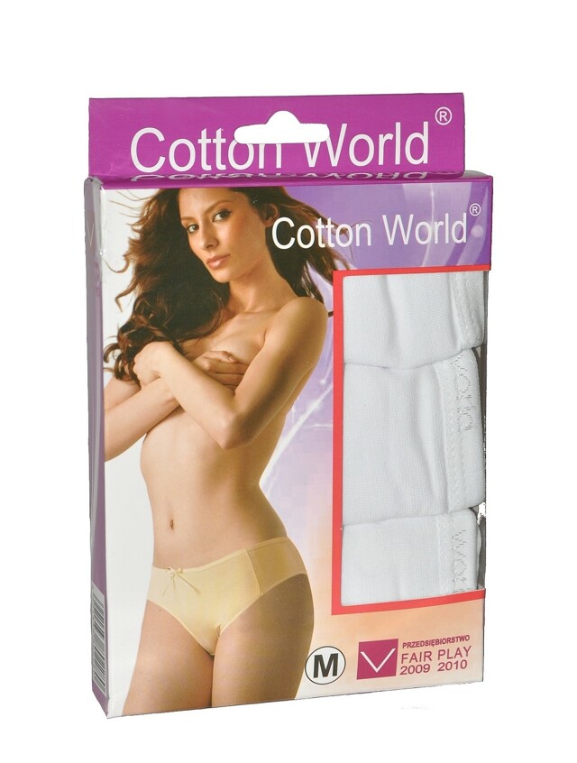 Kalhotky Cotton World lycra A'3 - M - bílá
