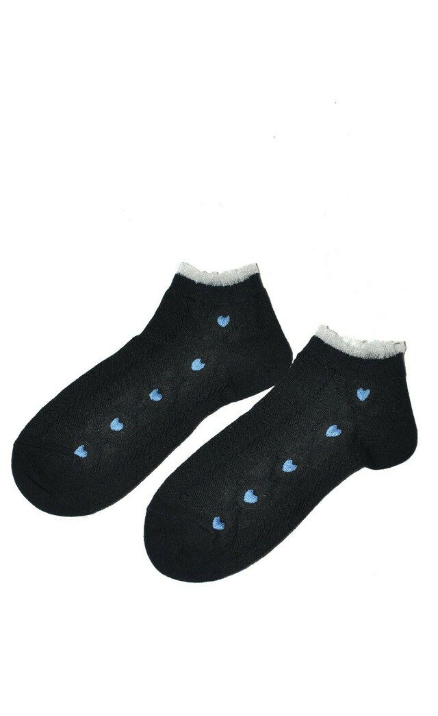 Dámské ponožky Magnetis 04 Srdce, copánky - univerzální - černá