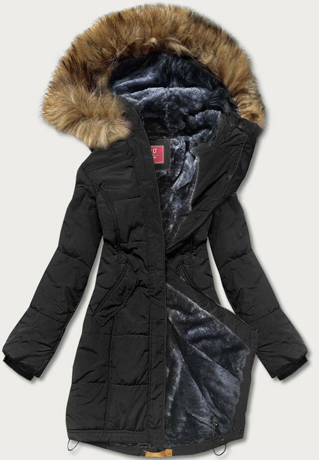 Černá dámská zimní bunda (M-21305) - S (36) - odcienie czerni