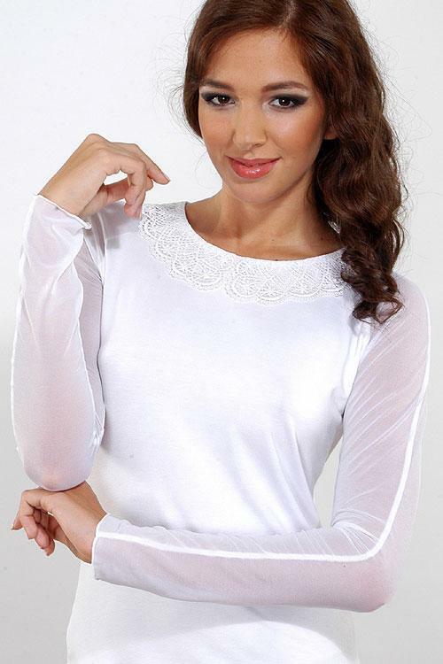 Halenka Violana Andrea white - dlouhý rukáv - XXL - bílá