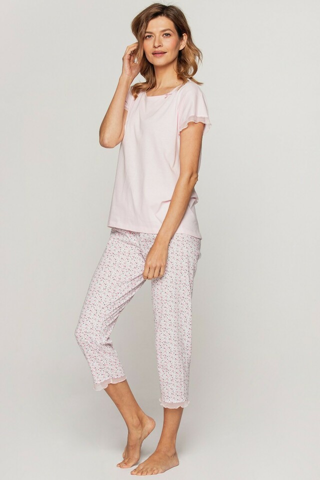 Dámské pyžamo Cana 948 kr/r S-XL - M - světle růžová