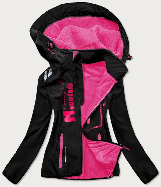 Černo-růžová dámská softshellová bunda (HH030-1) - S (36) - odcienie czerni