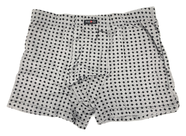 Pánské boxerky šedé kostičky - Redo - 3XL - tm.šedá-černá