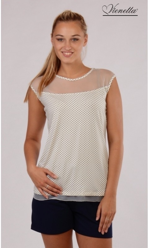 Dámské pyžamo krátké Vienetta Secret 4937 Julie - XL - starorůžová