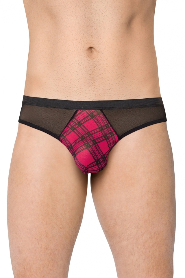Pánská tanga 4524 - XL - černo-růžová