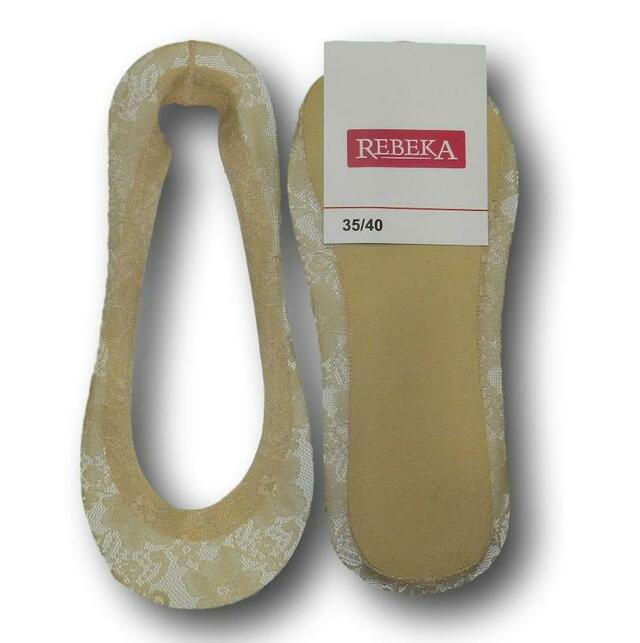 Dámské ponožky baleríny - silikon, krajka 1092 - černá - univerzální