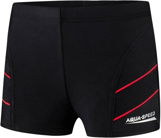 AQUA SPEED Plavecké šortky Andy Black/Red Pattern 16 - 116
