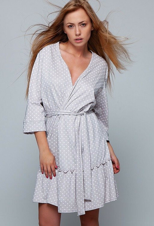 Dámský župan Megan šedá - Sensis - L/XL - šedá