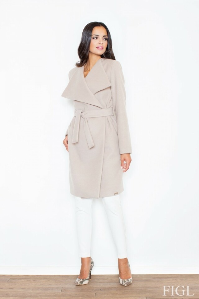 Dámský kabát M408 beige - M - béžová