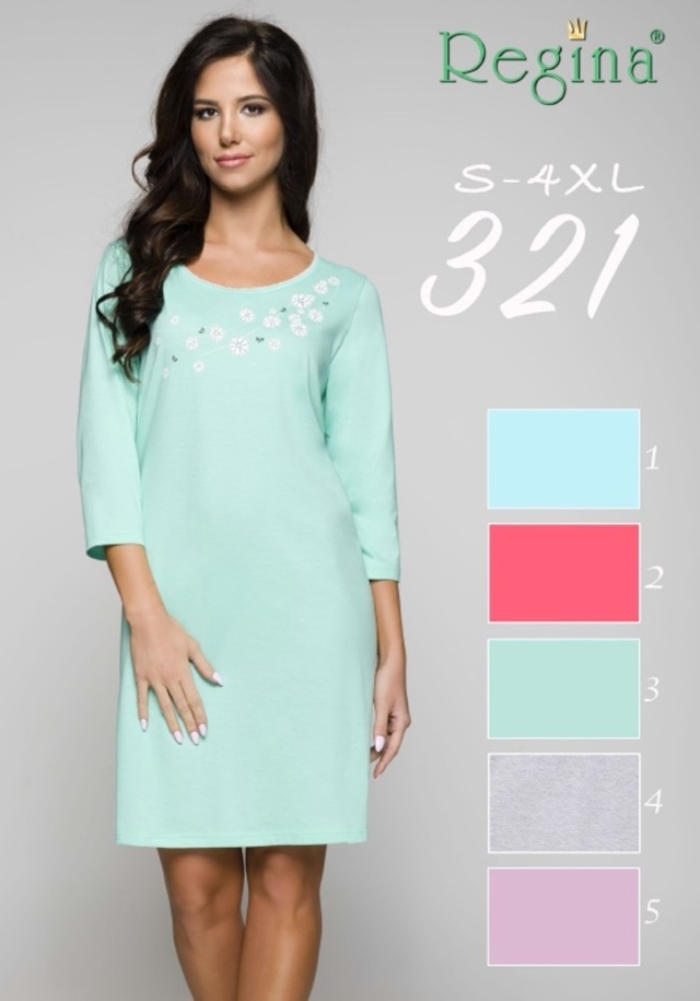 321BIG Dámská noční košile - zelená - 2XL