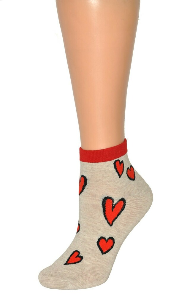 Dámské ponožky Magnetis 13532 Srdce - univerzální - béžová